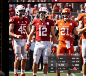 Stanford Cardinal Football vs Clemson Tigers Football Match Player Stats